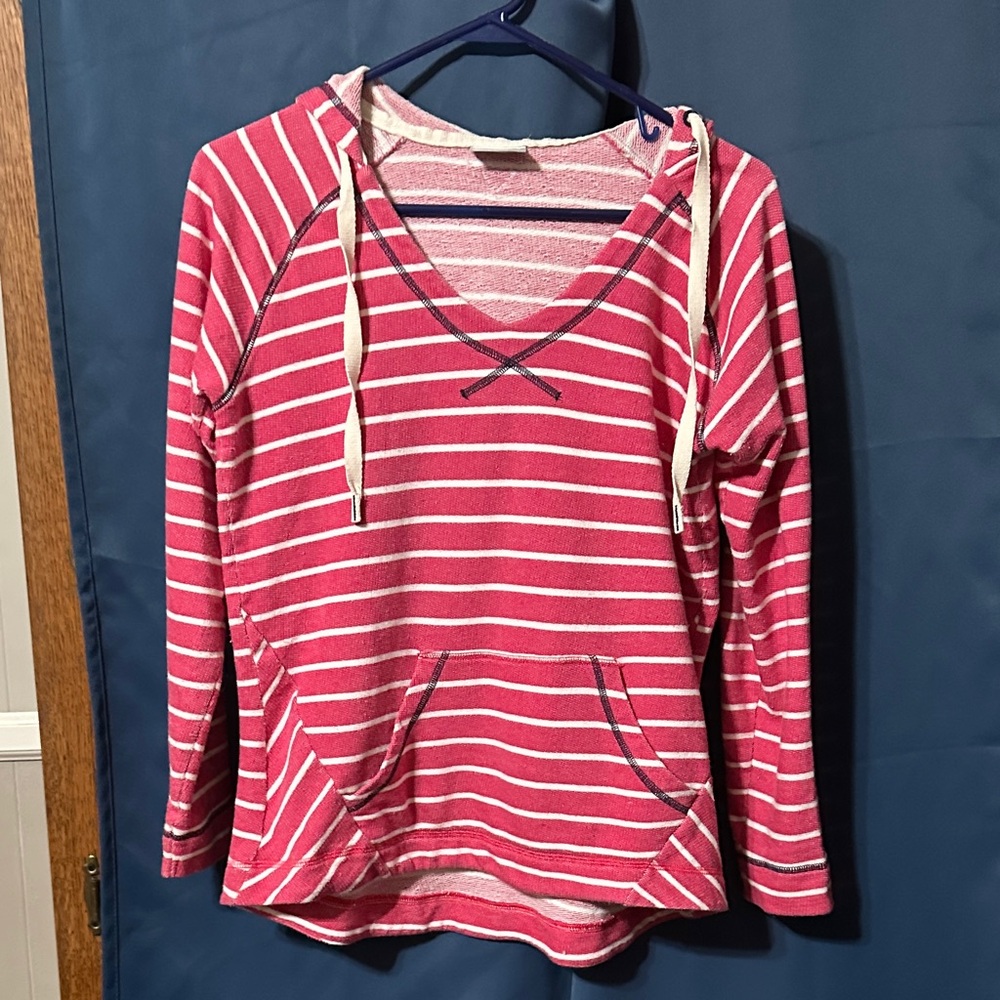 Columbia Pink and Cream Striped Sweater